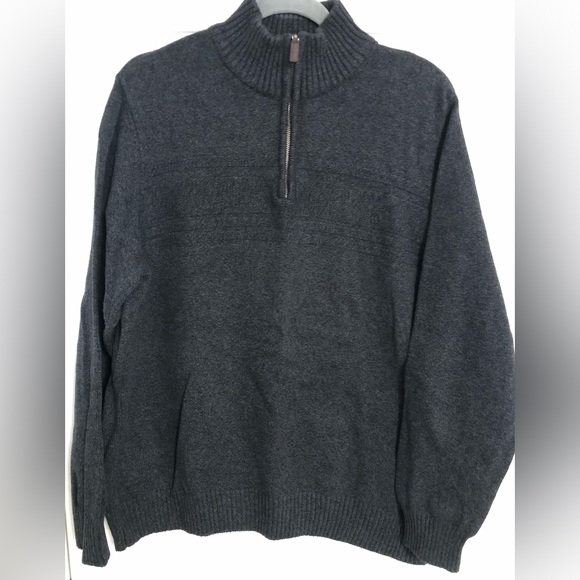Dockers Quarter zip‎ dark gray sweater men’s size XL 100% cotton - Picture 1 of 10